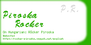 piroska rocker business card